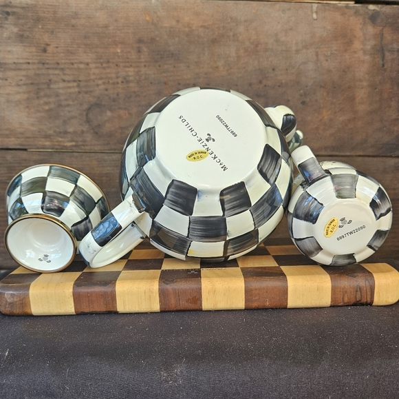 Mackenzie Childs Courtly Check Teapot Service Set - Picture 12 of 13